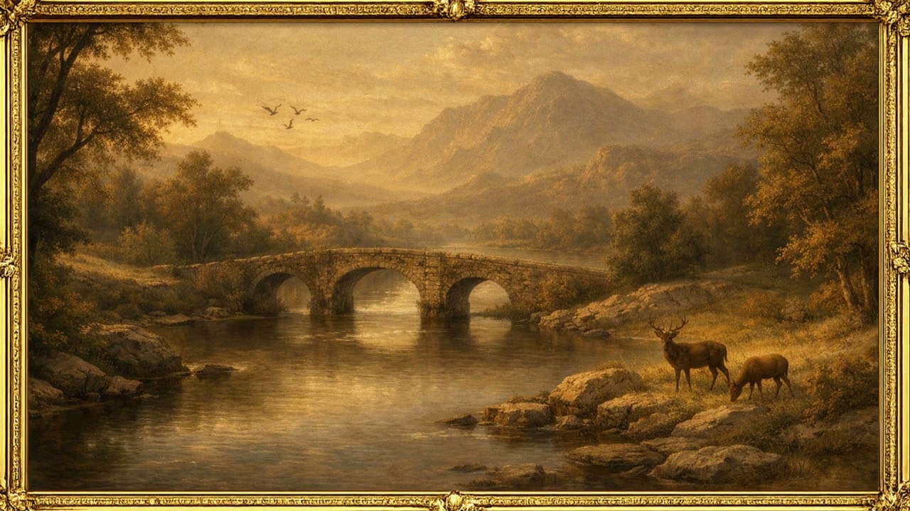 Golden Mountain Valley in 4K | Classical Nature Wall Art