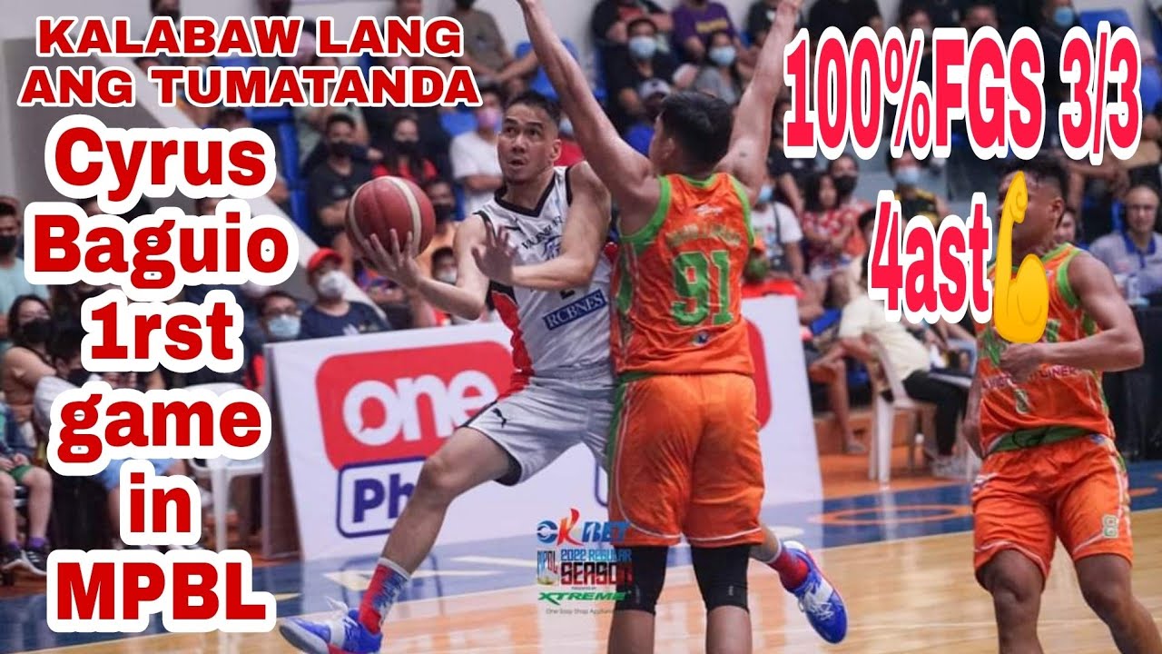 Cyrus Baguio first game in MPBL 100%3/3FGS💪 4 ast.