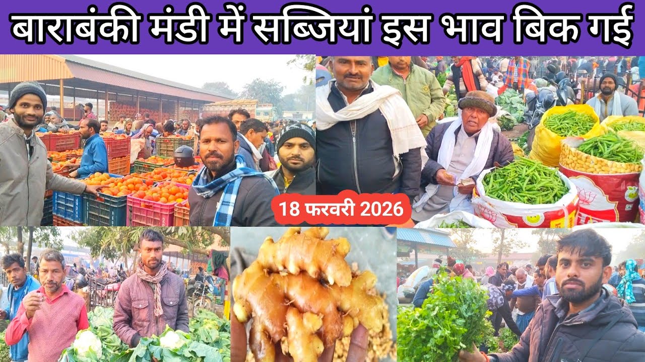 बाराबंकी मंडी में सब्जियां इस भाव बिक गई 18 फरवरी 2026 🍅 vegetable price today 🫛 sabji ke bhav 
