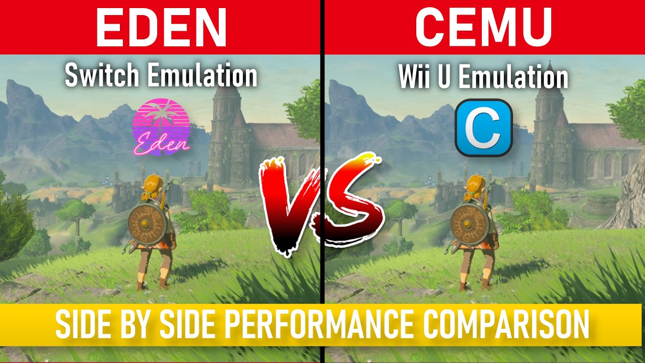 EDEN vs CEMU - ZELDA BREATH OF THE WILD Side by Side PERFORMANCE COMPARISON