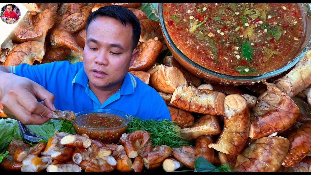 ย่างไส้หมูนัวๆ เหลืองแอ่มแต่มเมนูกับแกล้ม น้ำจิ้มรสเด็ดแซ่บๆ จ้วดๆ คัก