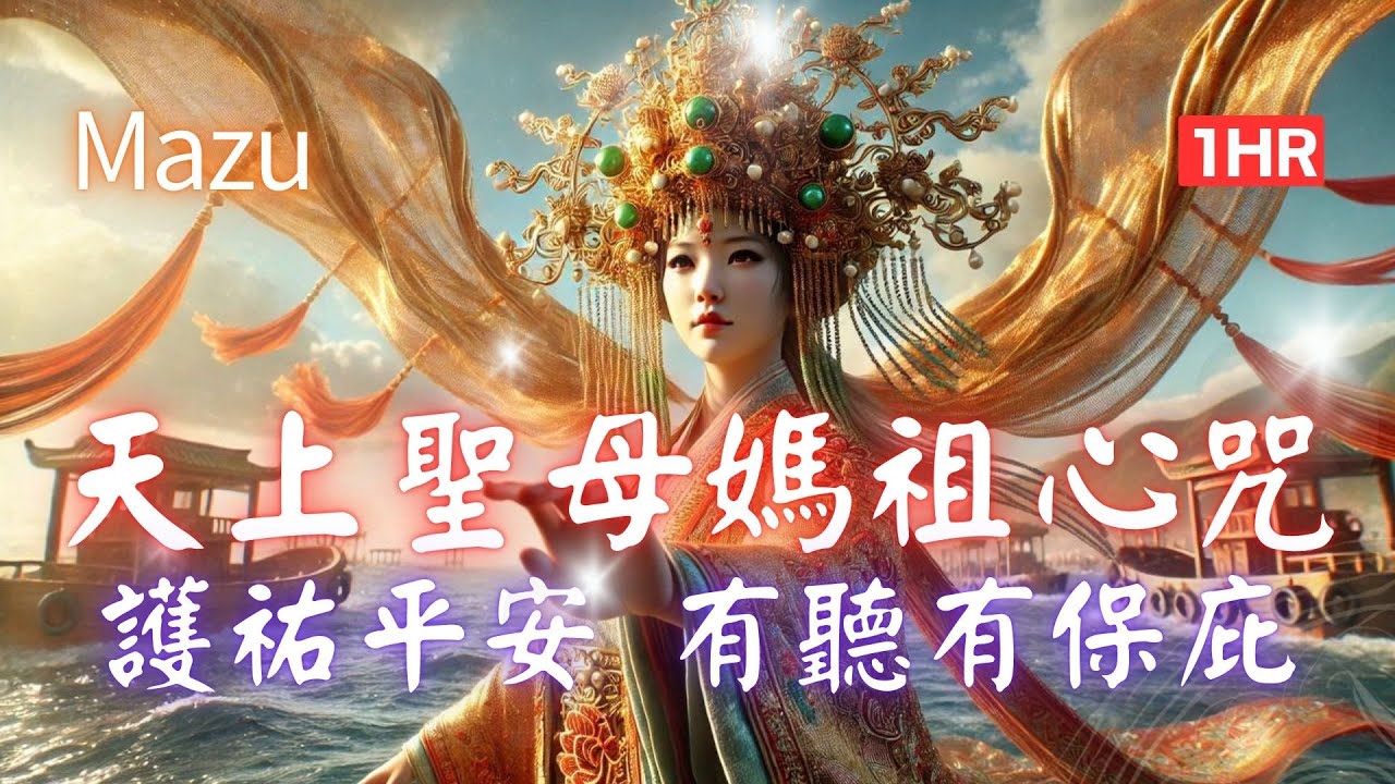 1hrs 天上聖母 媽祖娘娘 心咒 🔥太靈了！媽祖心咒＋金光護體音，媽祖親自護體！ #媽祖音樂 #Mazu #buddhistmusic  #불교음악 #開運 #招財
