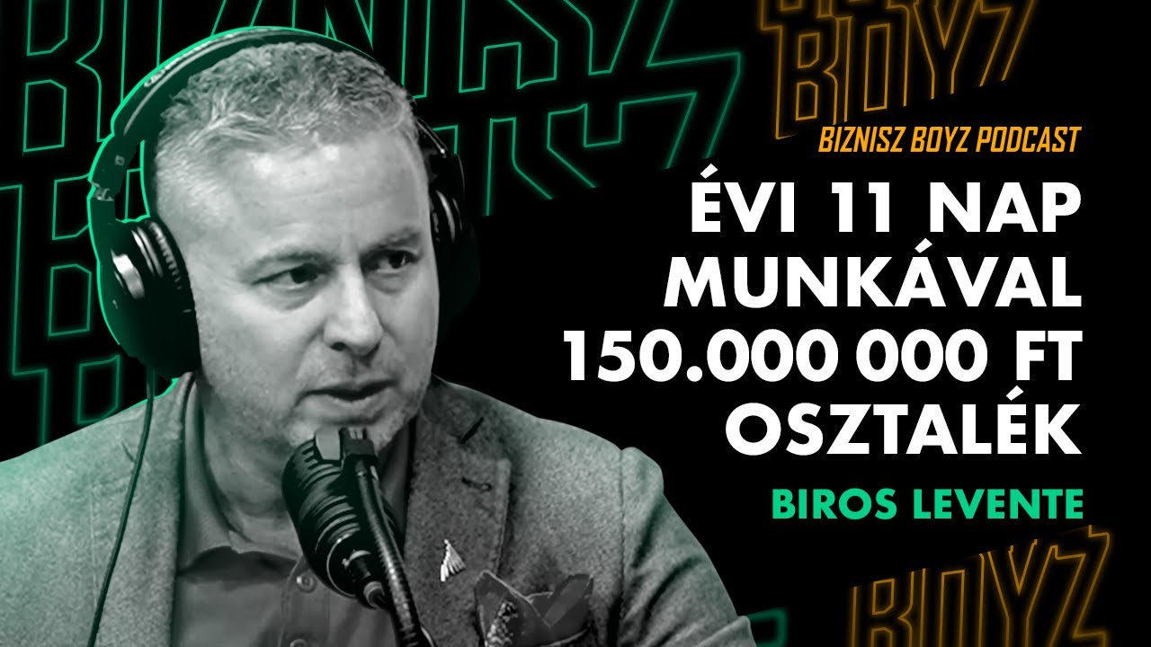 115. Biros Levente: A tulajdonos nélkül is működő cég receptje - Évi 11 nap munkával 150Mft osztalék