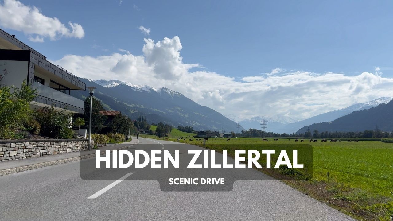 4k HDR Hidden roads in Zillertal. Driving up the mountain.
