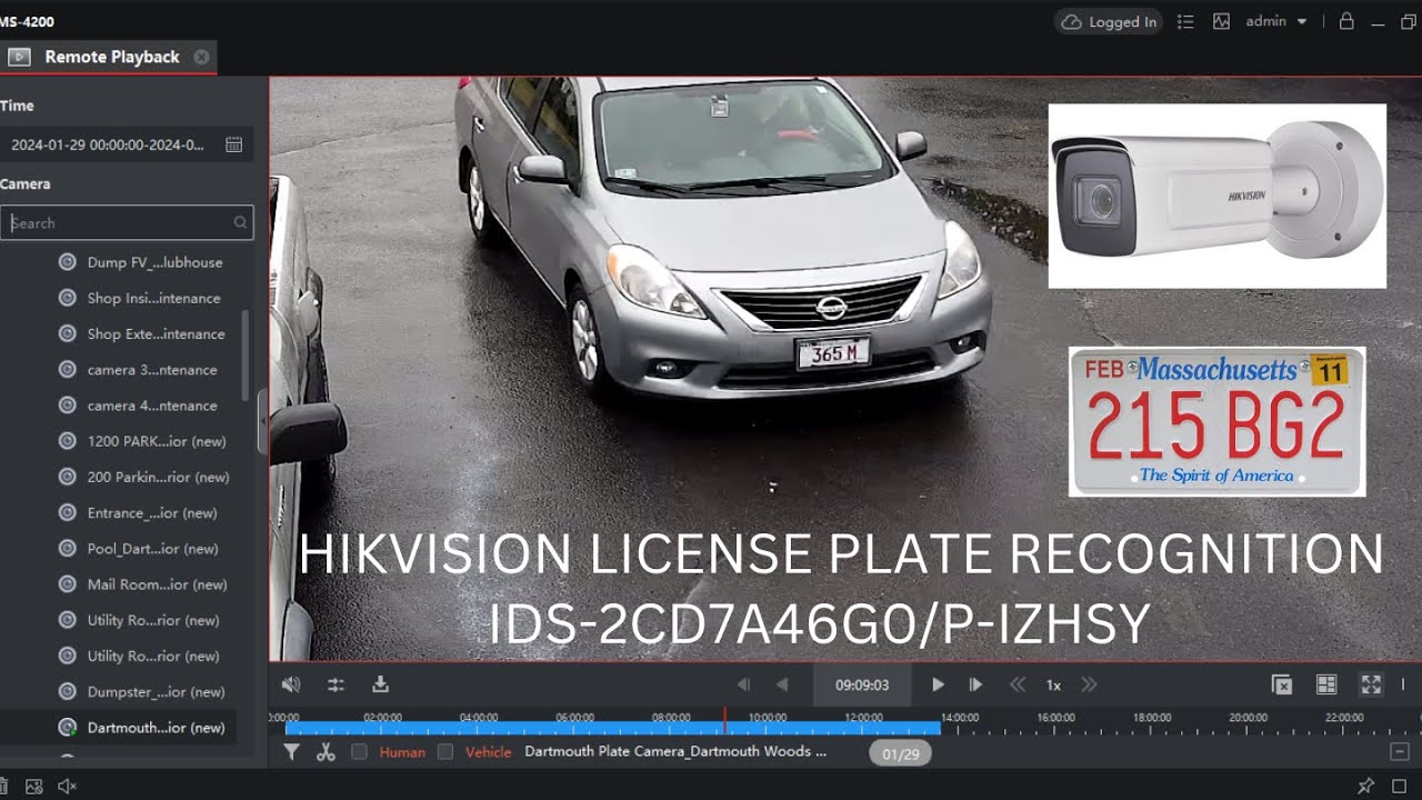 Камера для распознавания номерных знаков HIKVISION с функцией глубокого обучения