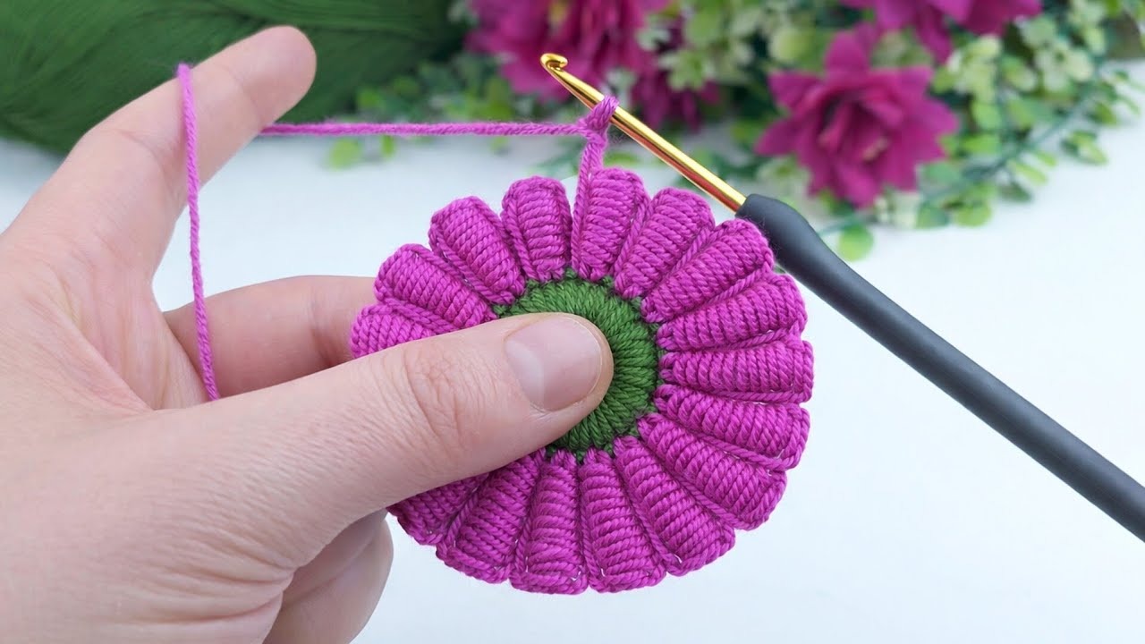 Crochet a Gorgeous 3D Flower Motif with Perfect Shape | Creative Crochet Ideas