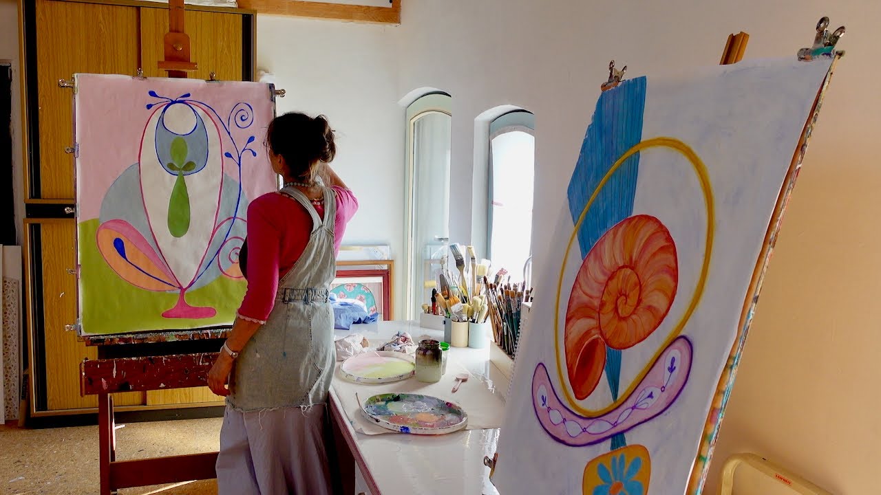 Malerei inspiriert von Hilma af Klint – von verspielten Linien im Schulheft zur Kunst