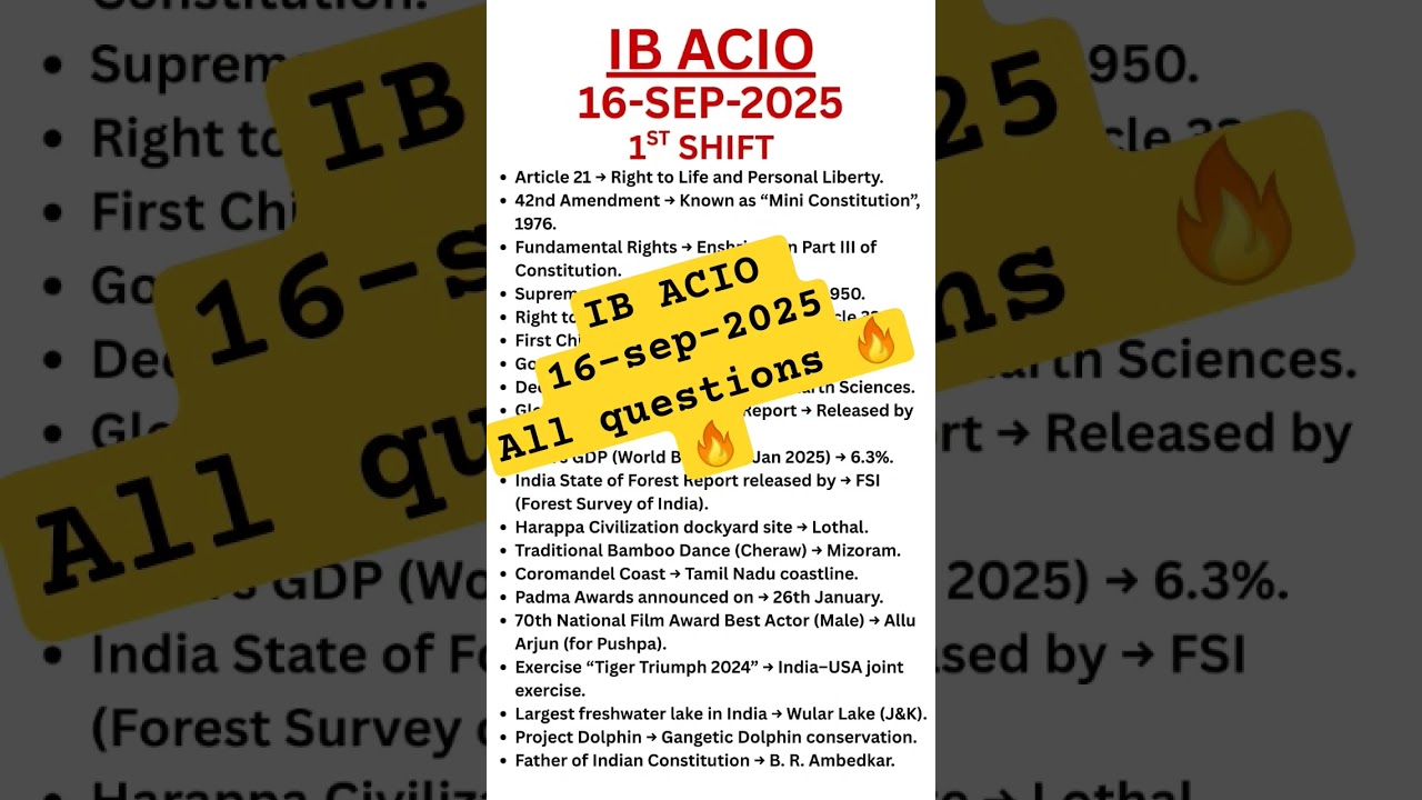 IB ACIO Exam Analyses || 
