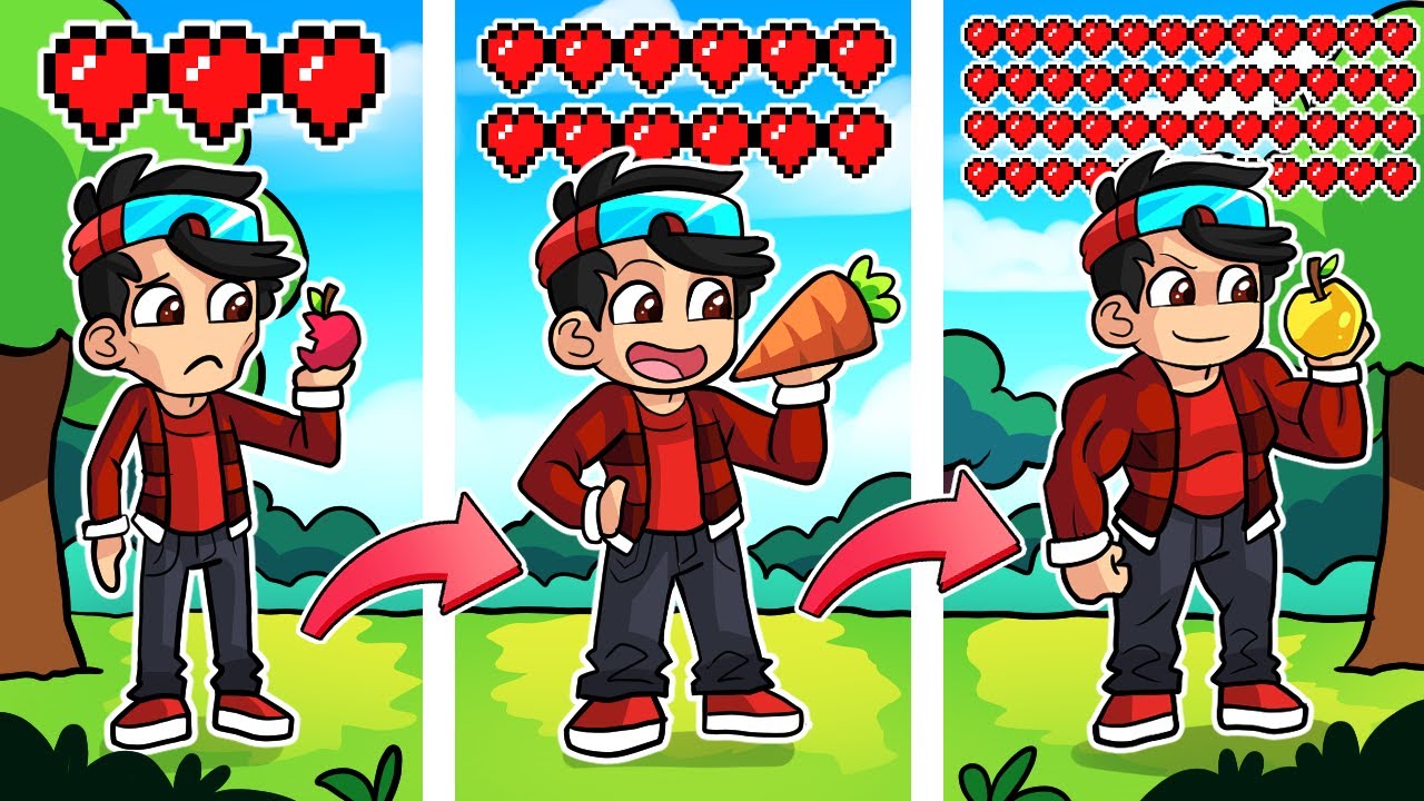 OS CORAÇÕES SE MULTIPLICAM QUANDO VOCÊ COME NO MINECRAFT 🍗😍