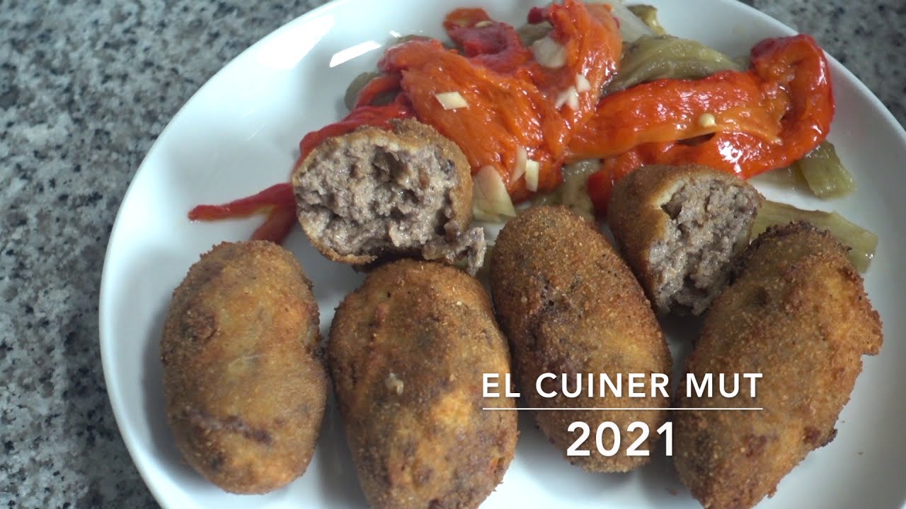 Croquetes de baldana de ceba - croquetas de morcilla de cebolla -  cast iron
