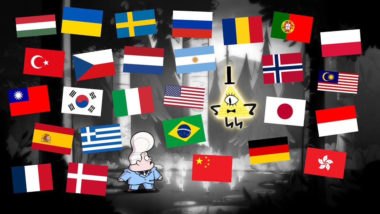 Gravity Falls - Bill Cipher first appearance in DIFFERENT LANGUAGES