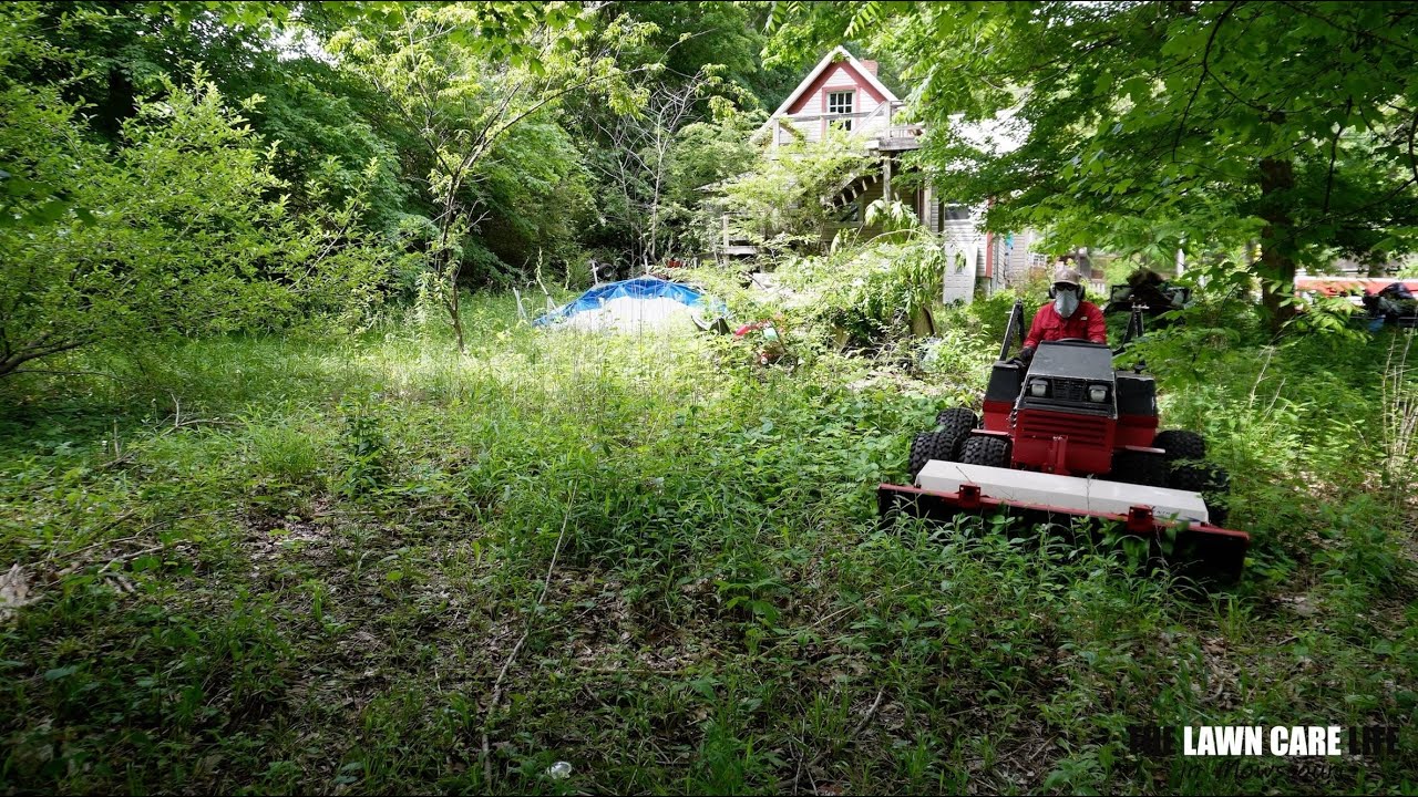 EXTREME Mower Transforms Overgrown Lawn for this Hard Working Guy that Was Laid Off from Work!