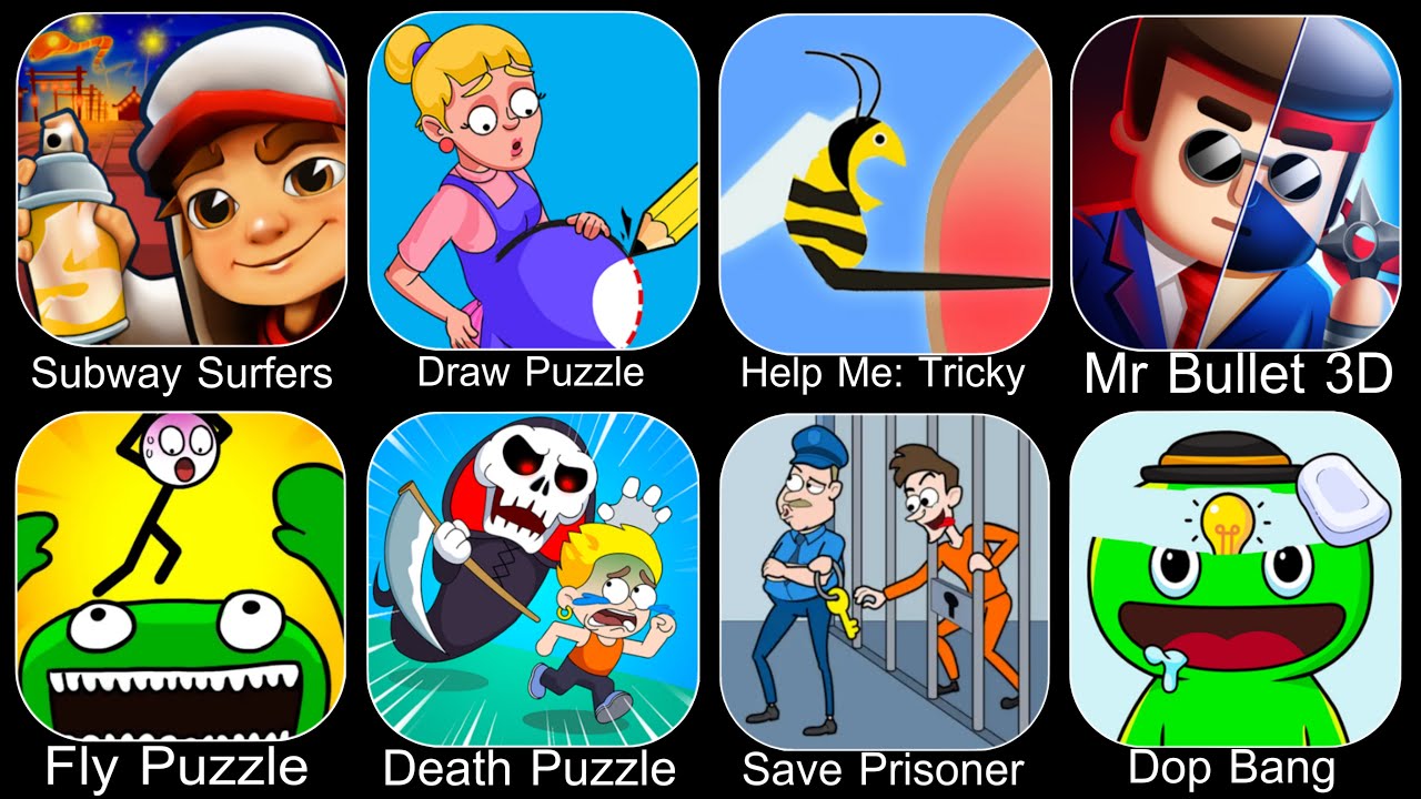 Subway Surfers,Draw Puzzle,Help Me Tricky Puzzle,Mr Bullet,Fly Puzzle,Death Puzzle,Save Prisoner