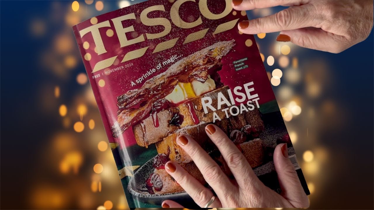 ASMR whispers, page turning sounds. Tesco Christmas Magazine 2024