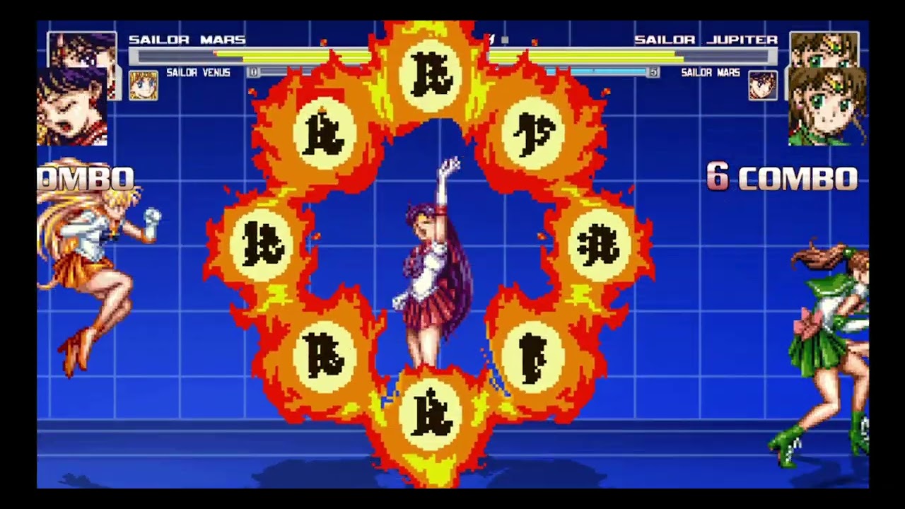 MUGEN: Cooperation Sailormars and Sailorvenus vs Sailormars and Sailorjupiter
