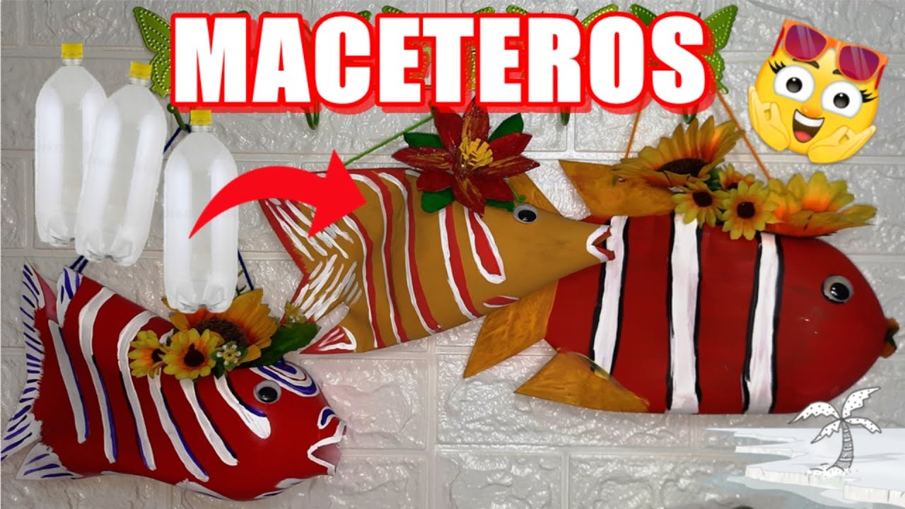MACETEROS de PECES🐡🐠🐟 con BOTELLAS PLÁSTICAS ♻️ RECICLAJE CREATIVO !! 🐠🐟