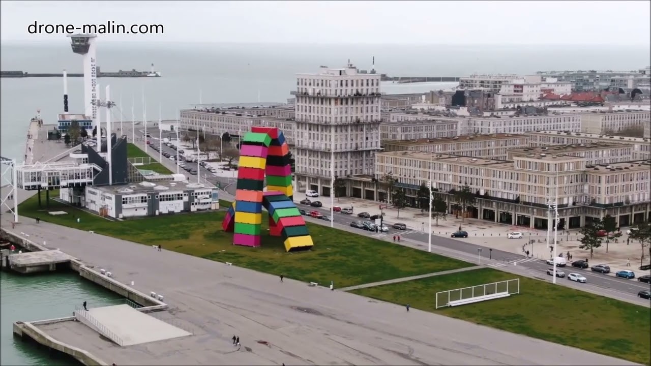 Le Havre vue du ciel par drone depuis HAROPA PORT, Seine-Maritime en Normandie