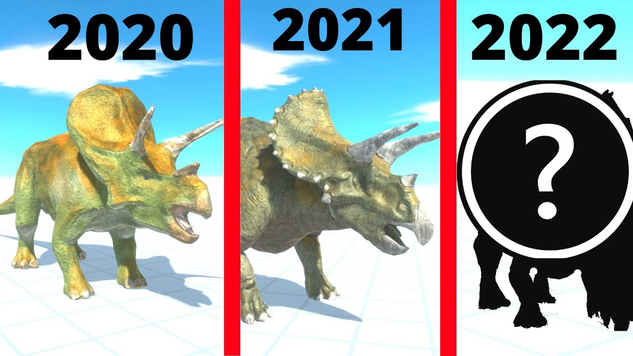EVOLUTION OF TRICERATOPS IN ARBS - 2020 - 2021 - 2022 - ANIMAL REVOLT BATTLE SIMULATOR