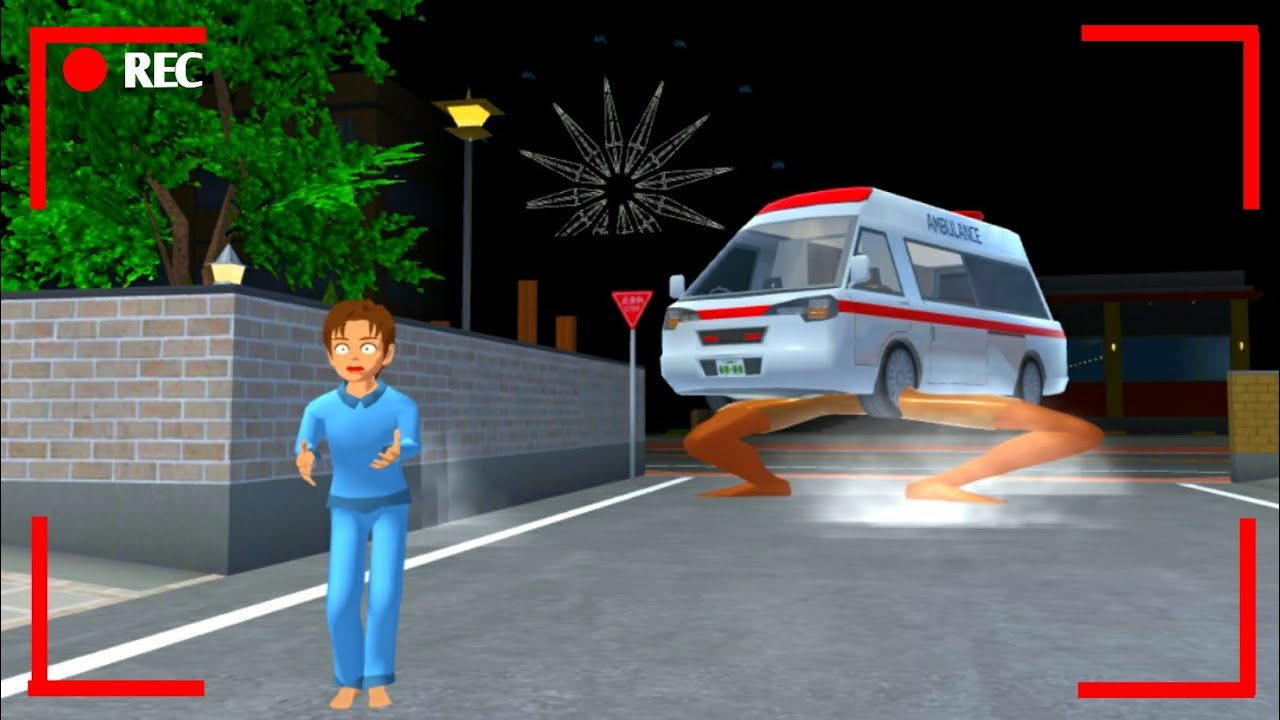 Yuta sedang sahur cctv merekam monster kaki pengambil mobil di sakura simulator 