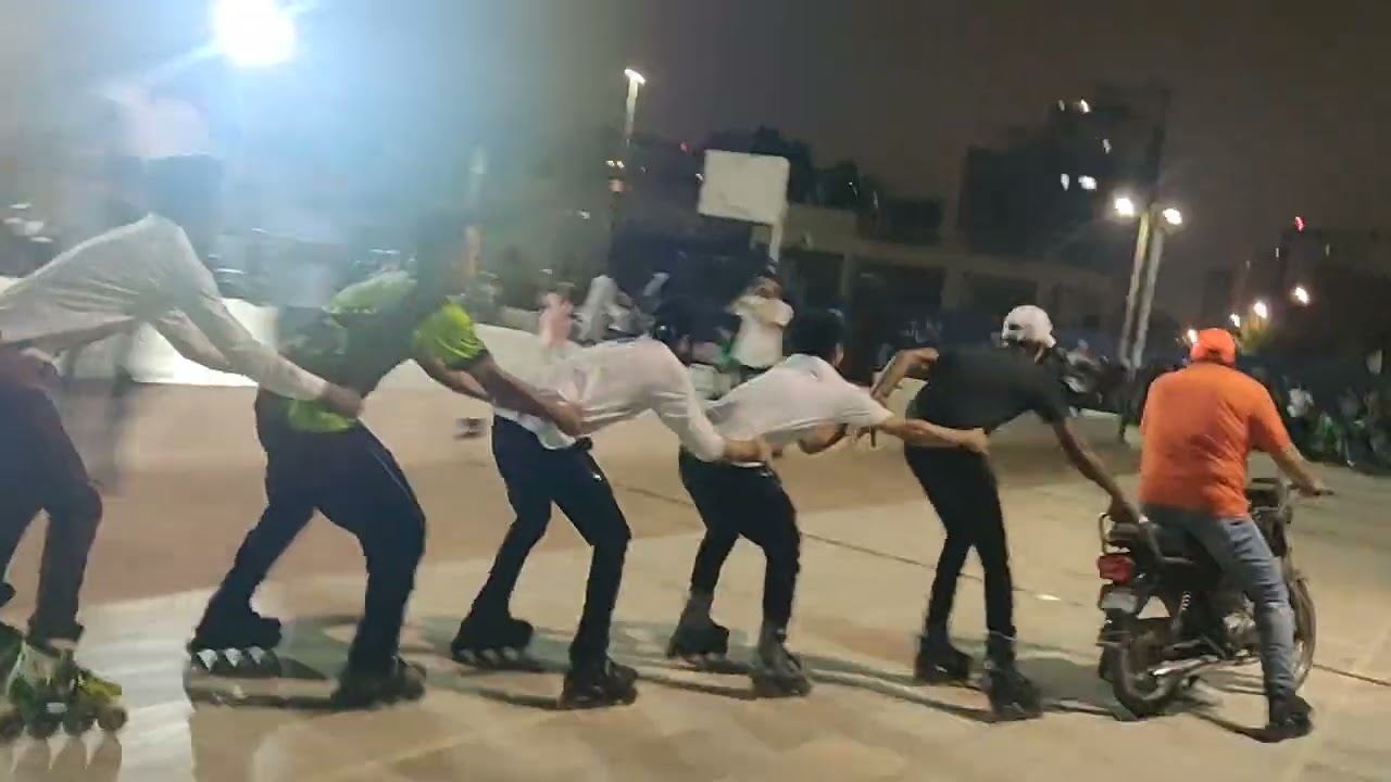 Dangerous Bike game Skating in Karachi At kMC sports complex | INLINE SKATING |SKATING YARD OFFICIAL