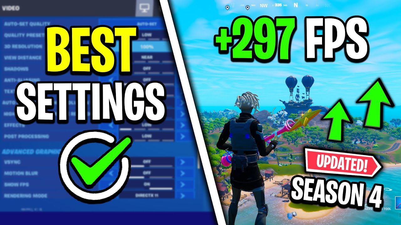The BEST Settings In Fortnite Chapter 3 Season 4! (FPS Boost & Lower Input Delay)