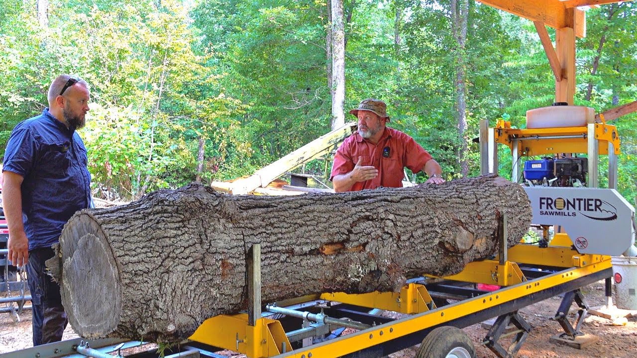 Milling a Big Oak Log with a Small Sawmill - Frontier OS23￼