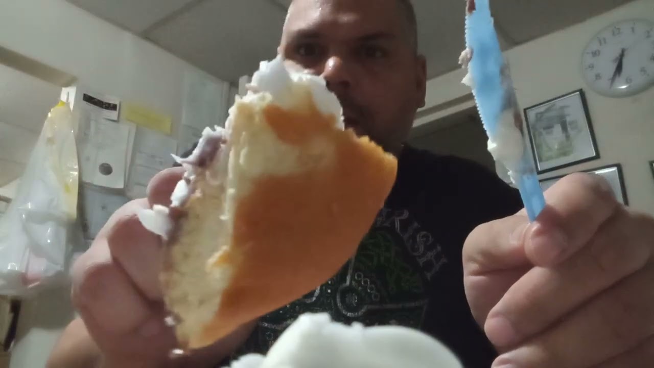 Vlog, food review, Dunkin donuts, cream delight, doughnut.