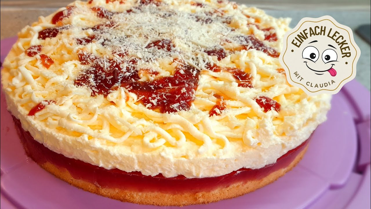 cremige, fruchtige Spaghettieis-Torte. soooo lecker 😋 🍓