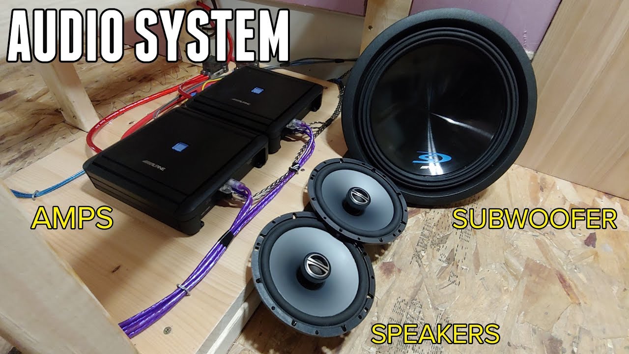 Installing an AWESOME Audio System in the Bus! - Amps, Speakers, Subs & Head Unit