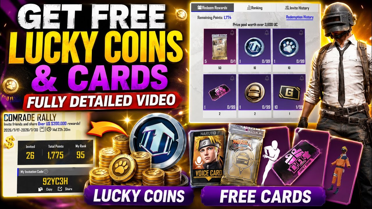 COMRADE RALLY EVENT IN PUBG MOBILE | GET FREE LUCKY COINS & POINT SYSTEM EXPLAINED