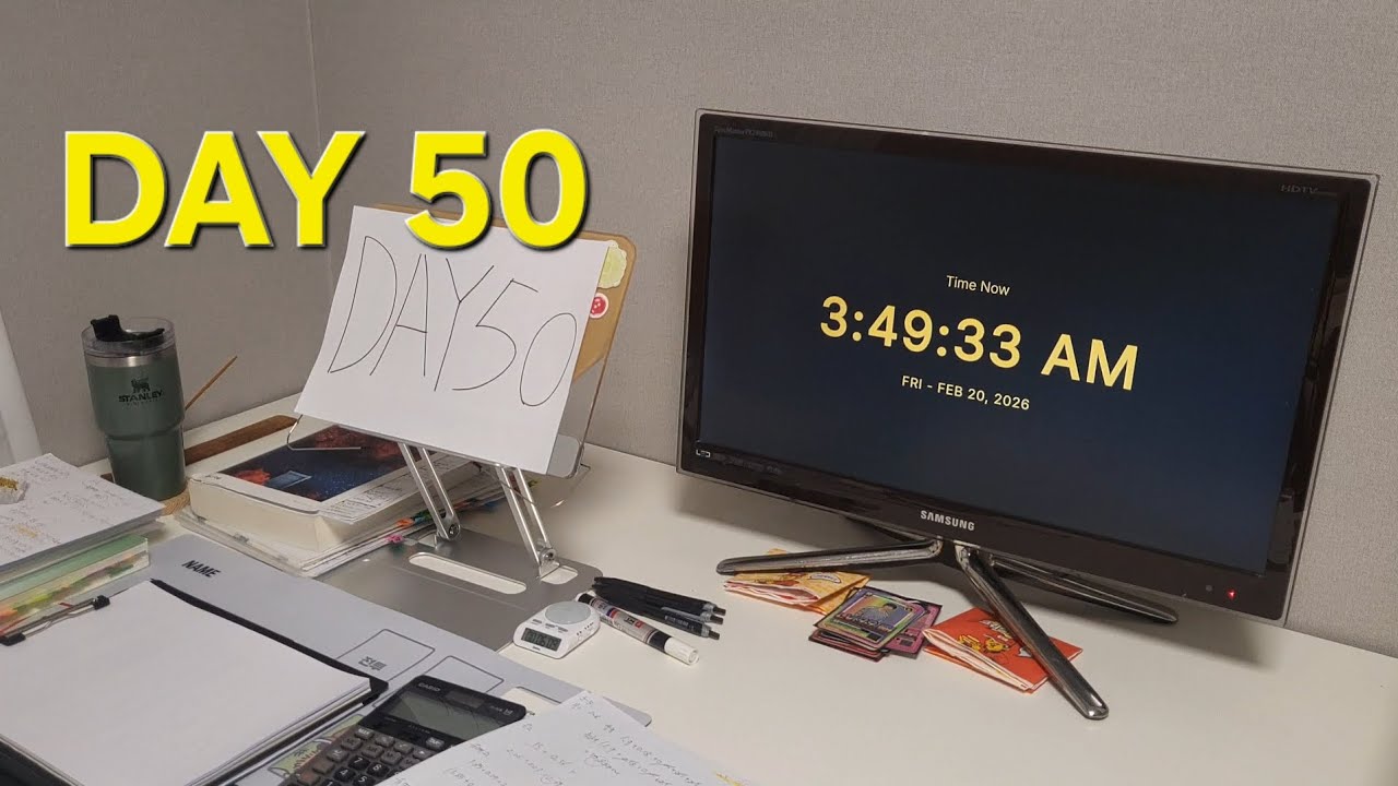 [3AM Experiment] Day 50 | Studying from 3:49 to 6:48