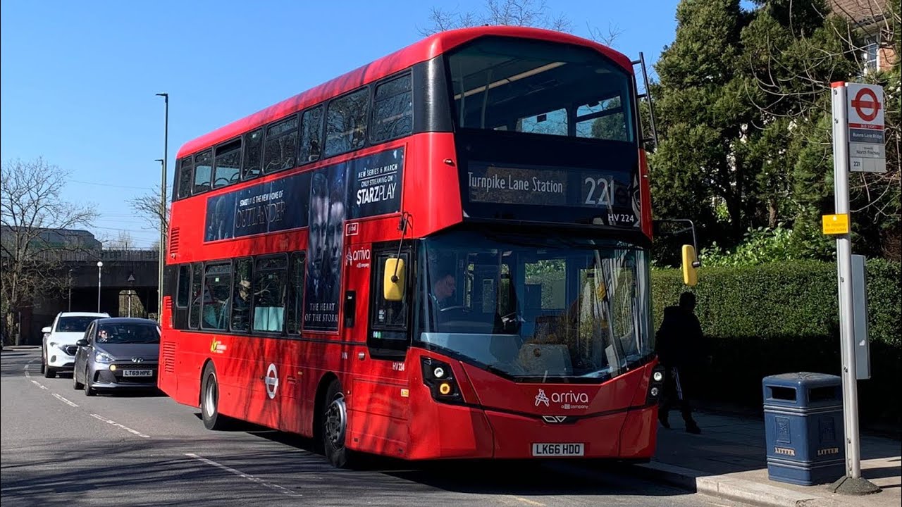 FAST DRIVER | Bus Journey on Route 221 | Volvo B5LH Wright Eclipse Gemini 3 (HV224, LK66HDO)