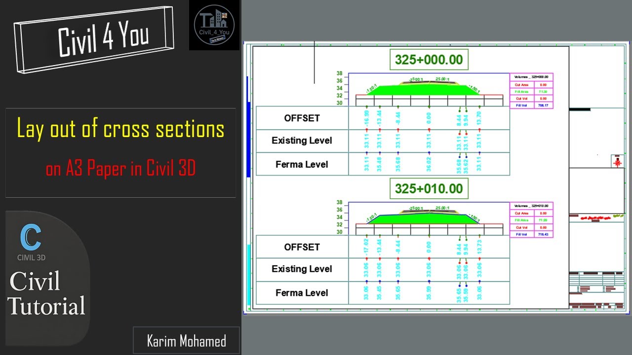 Civil 3D Lay out ( Cross Sections on A3 Paper ) - Plotting Tutorial