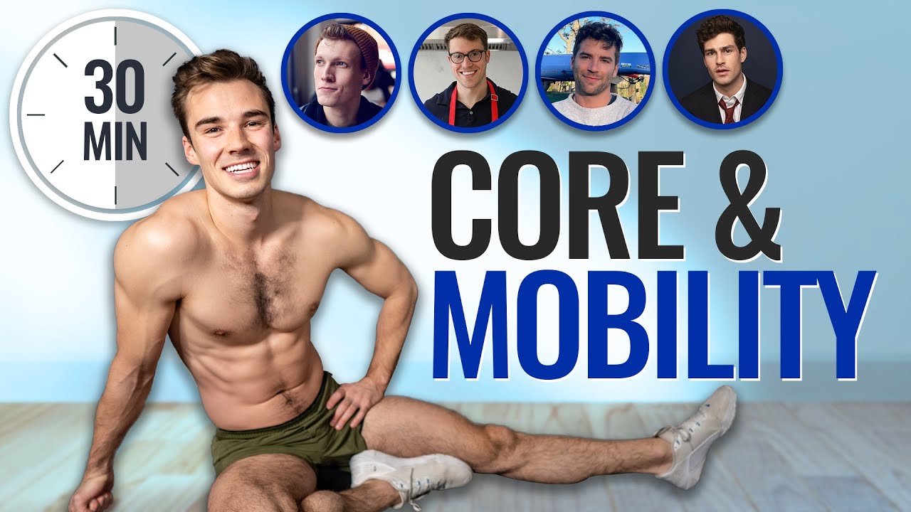 FRIENDS WORKOUT 30 min Abs w.Taylor Phillips, Jeff O'Donnell, Jonathan Young, Jared Reinfeldt