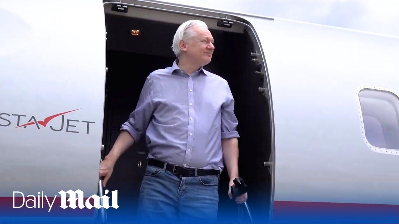 Julian Assange is free: Wikileaks founder boards private plane to Australia after prison release