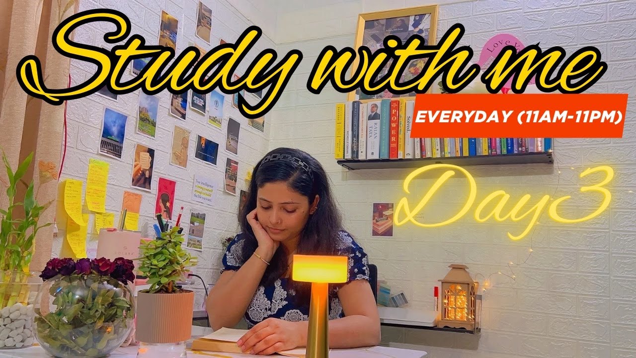 Live | Day 3 | Consistency Series | studywithme LIVE 12 Hours | 11AM–11PM Study Routine