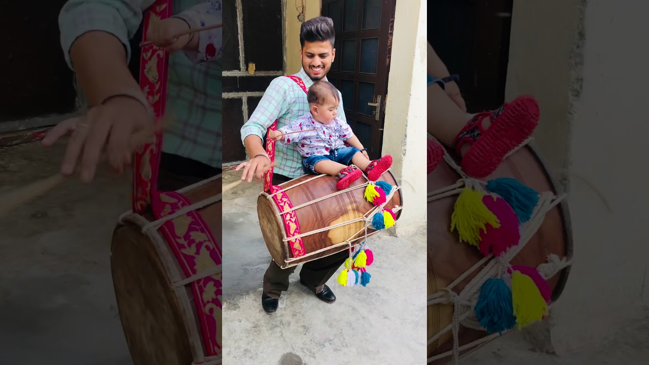 Viraaj putt always sit on dhol 😍