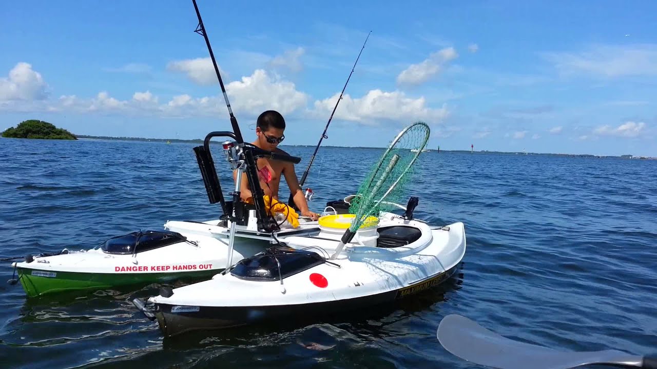 Kayak catamaran fishing in tampa bay