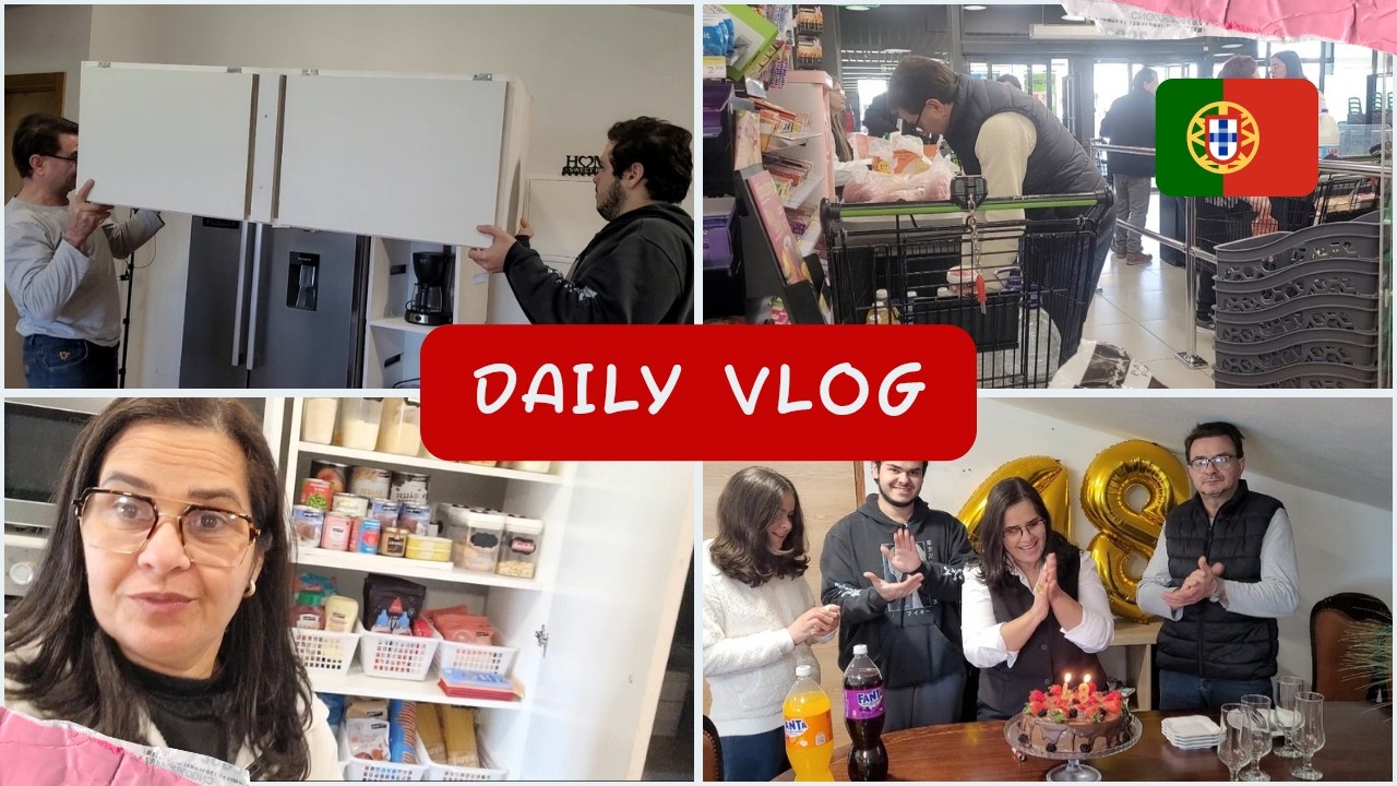 Compras, colocamos as portas no armário / Fiz um bolo para o meu aniversário  🇧🇷 🇵🇹