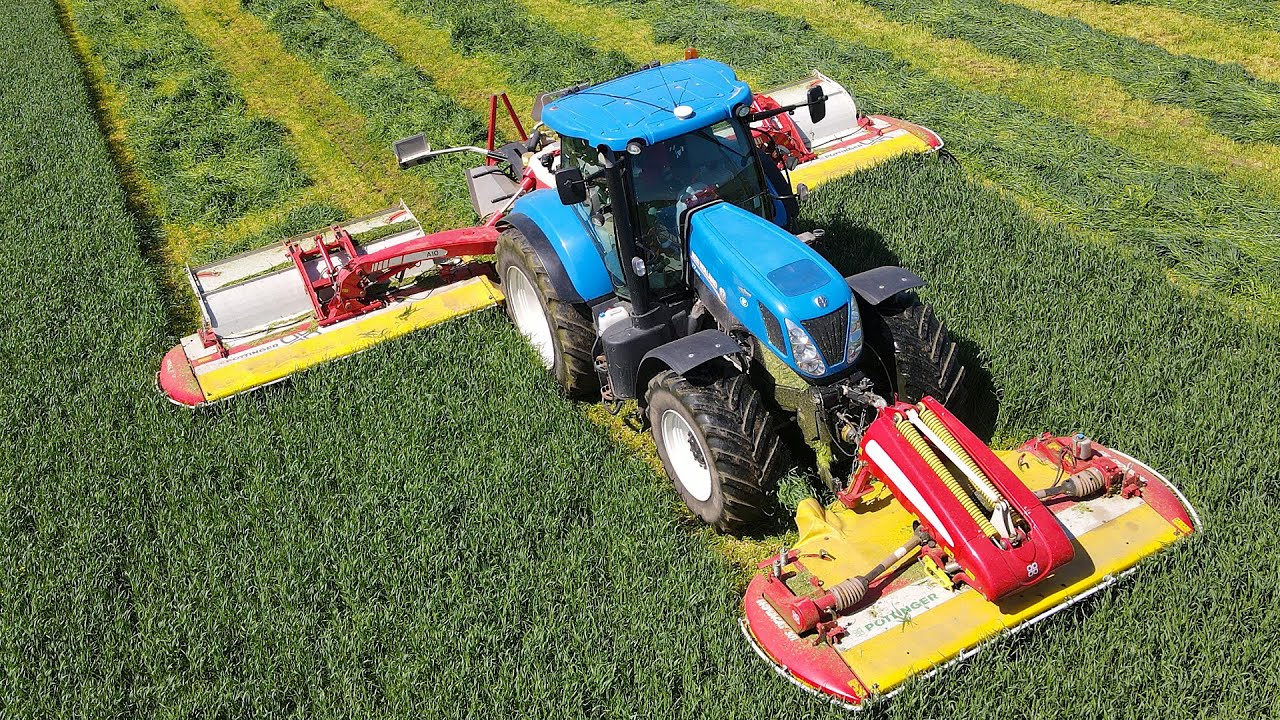 New Holland T7.270 & Pottinger A10 MOWING RYE