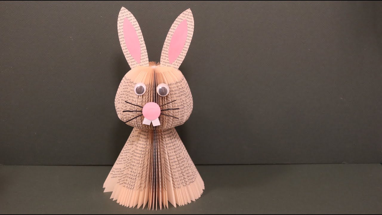 Craft rabbit with book