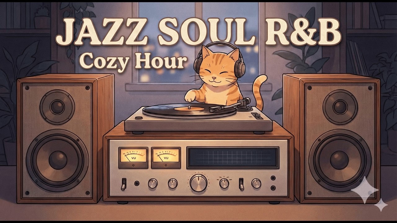 Cozy Vinyl Lofi Night 🐱🎶 Smooth Jazz Beats for Study, Focus & Relax