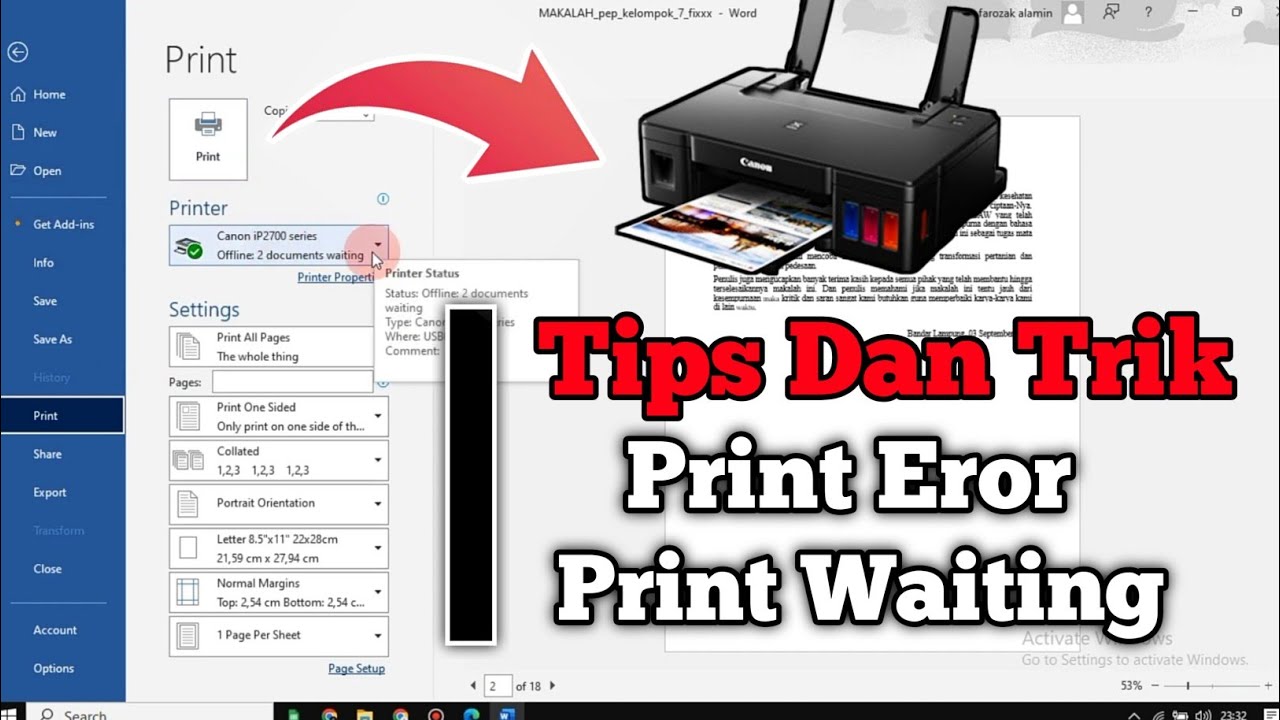 Solusi Ampuh! Cara Mengatasi Dokumen Waiting di Printer (Semua Tipe)