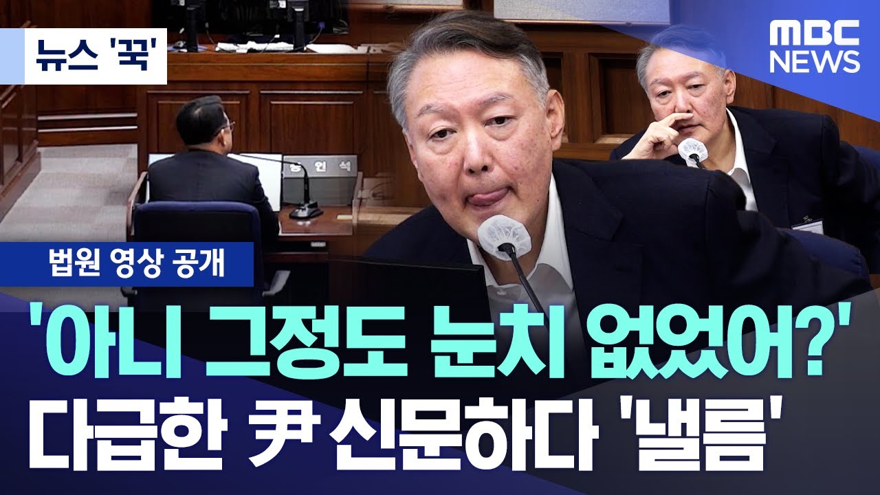 [뉴스 '꾹'] '아니 그정도 눈치 없었어?' 다급한 尹 신문하다 '낼름' (2025.11.14/MBC뉴스)