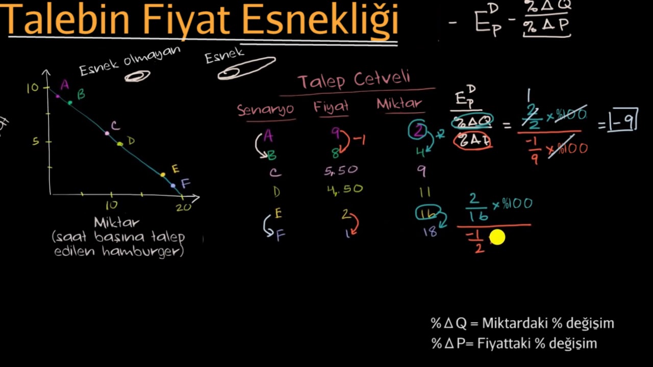 Talebin Fiyat Esnekliğine Giriş (Mikroekonomi)