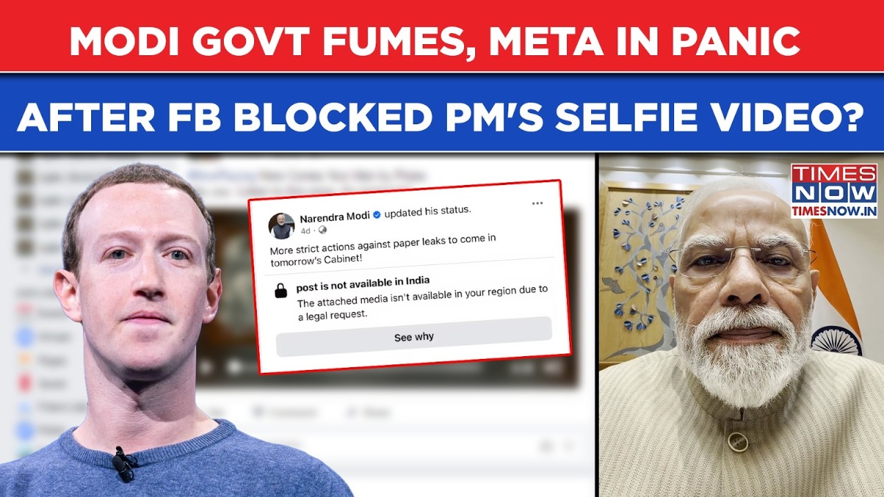 Modi Govt Fumes At Meta After PM's Selfie Video Blocked On FB, Centre Dismisses Apology, Demands...