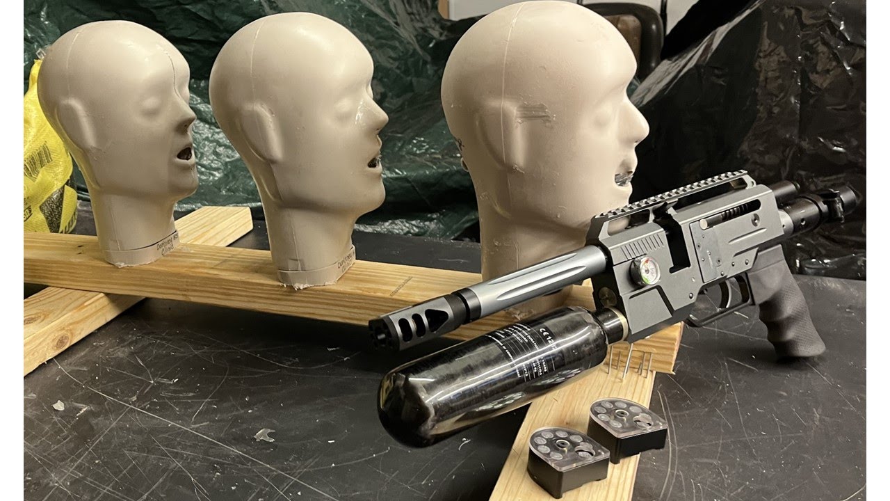 New BinTac BW S45 in 357 vs. Moe, Larry & Curly CPR dummy heads w/ ballistic gelatin VID61