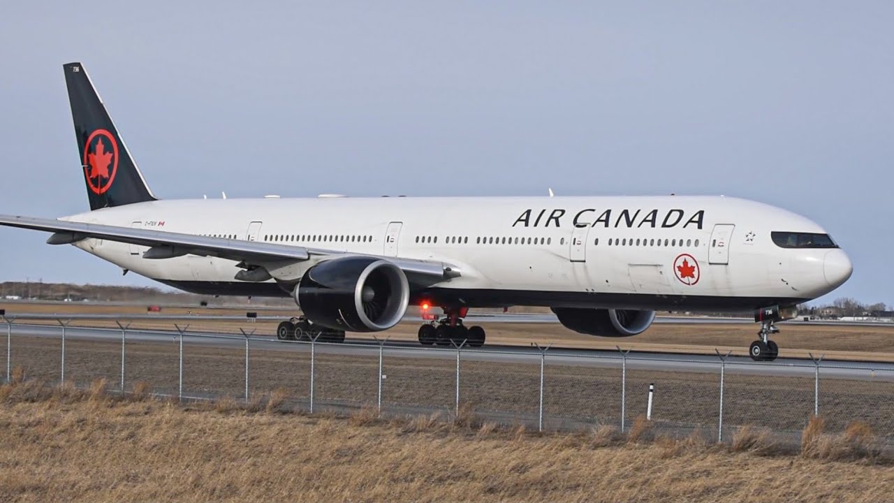 Air Canada Heavy 777 300ER Taking off out of YYC!