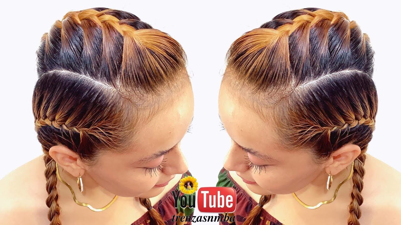 HERMOSO PEINADO EN TRENZA COMBINADAS F&Aacute;CIL | PEINADO PARA NI&Ntilde;A | TRENZASNMBA