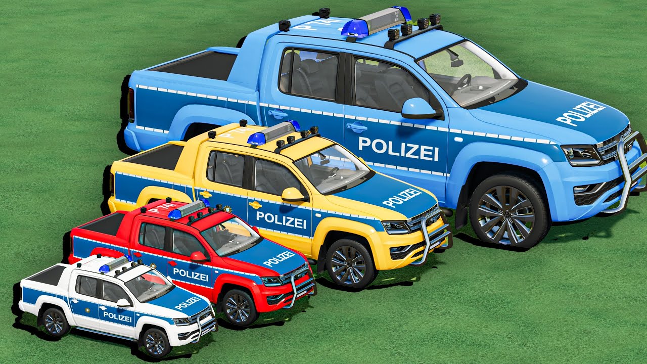 TRANSPORTING Mini to GIANT POLICE CARS  VEHICLES & TRUCKS  ! FS22